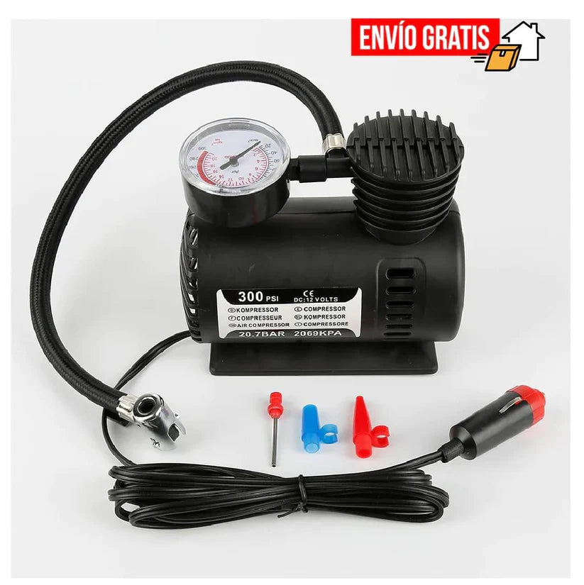 Mini Compresor Para Carro 12V + + ¡OBSEQUIO ESPECIAL! 🎁