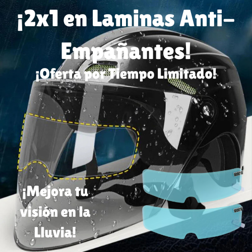 2X1 Lamina Anti-Empañante para Visera de Casco + ¡OBSEQUIO! 🎁
